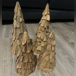 Four Christmas wood trees from Target